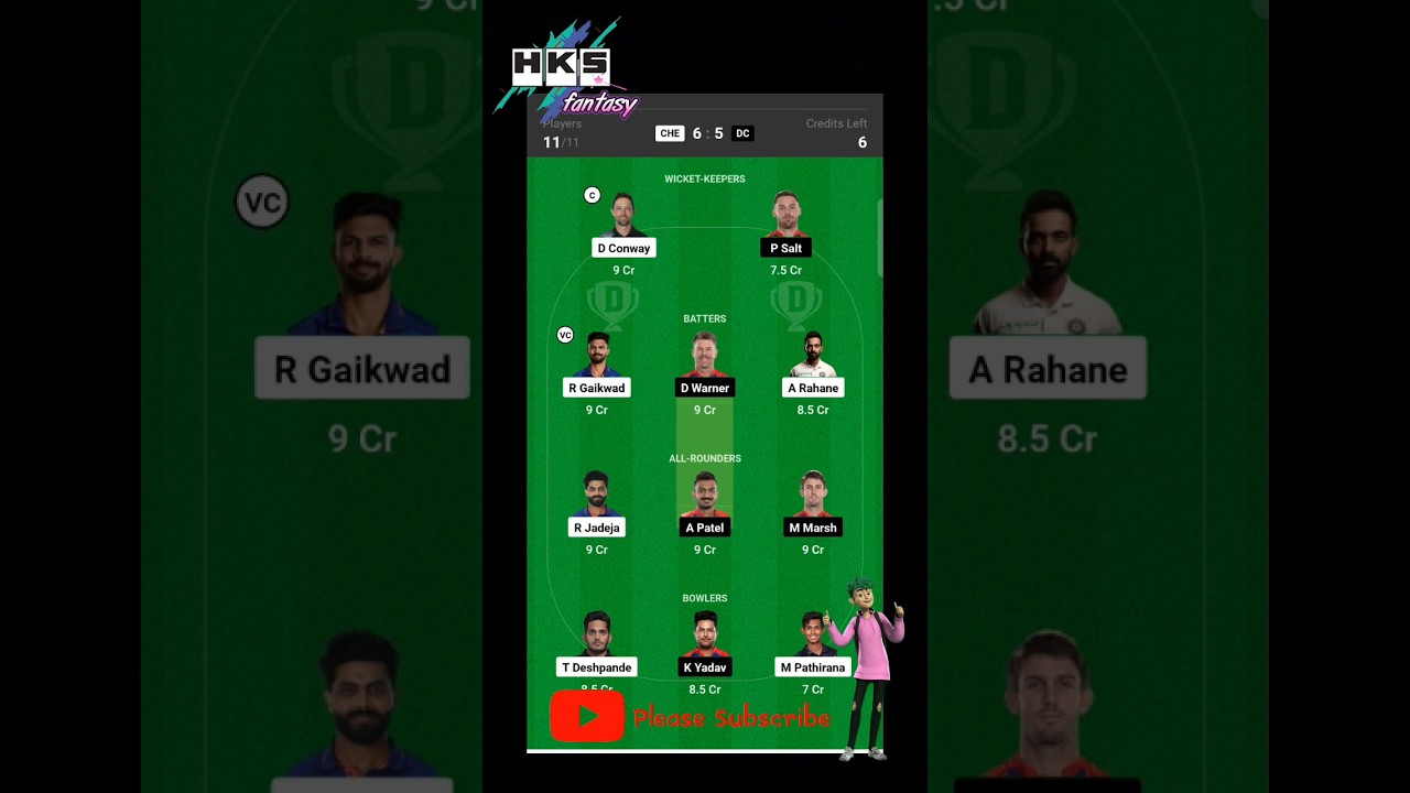CSK vs DC Dream11 prediction| DC vs CSK Dream11 team | Dream11 Team of Today match | IPL today team