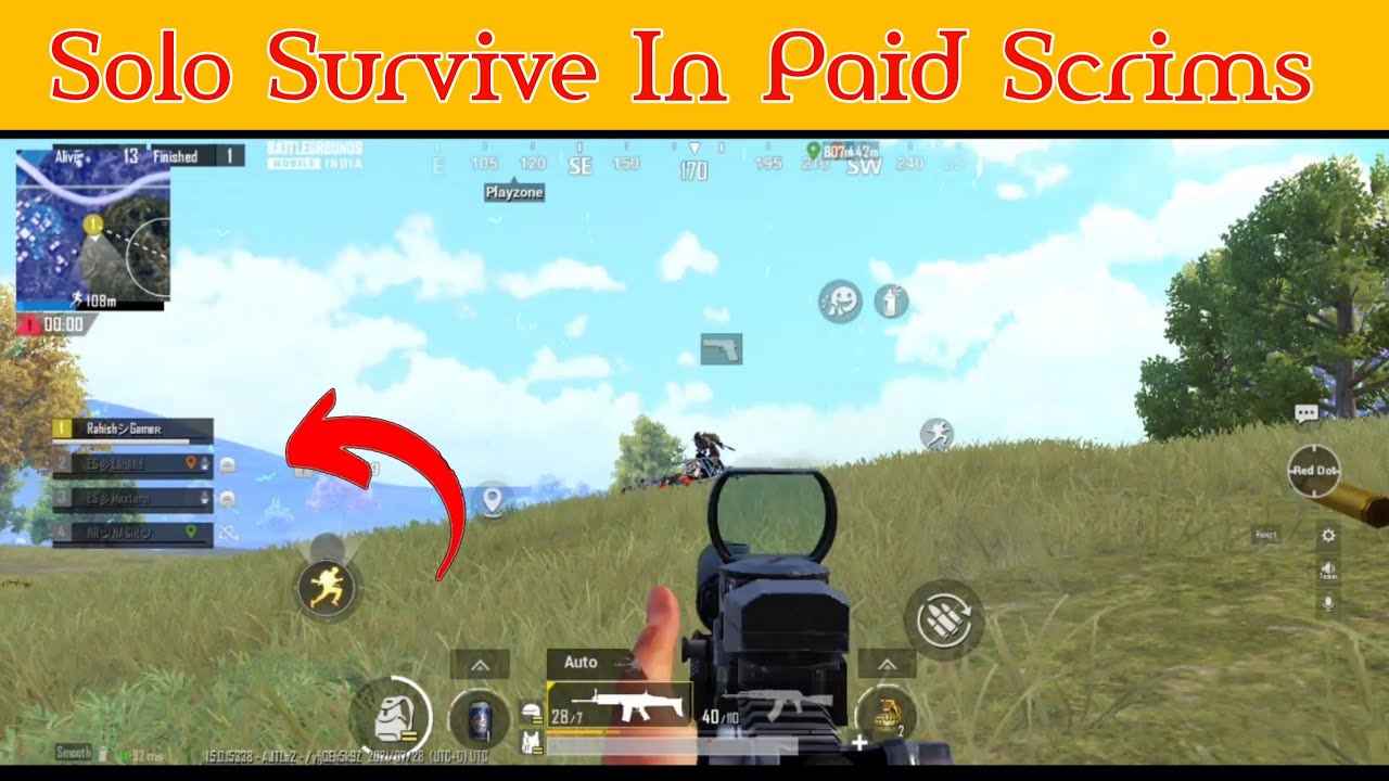 Solo survive in paid scims || best dominate in tornament || BGMI paid Scrims