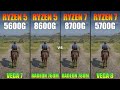 Ryzen 5 5600g vs ryzen 5 8600g vs ryzen 7 8700g vs ryzen 7 5700g  tested in 6 games