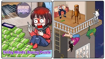 Tricky Minds Brainy Puzzle Level 72: Help The Girl Not Get Detected !Gameplay Solution