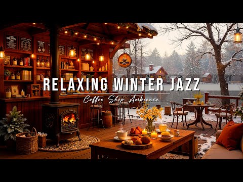 Outdoor Coffee Shop Ambience Relaxing Winter Jazz Music Soft Jazz Instrumental Music For Working 