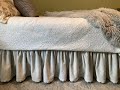 Classic GATHERED BED SKIRT Tutorial.  Learn how to make an unlined shirred dust ruffle