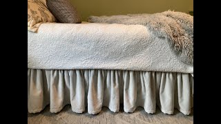 Classic GATHERED BED SKIRT Tutorial.  Learn how to make an unlined shirred dust ruffle