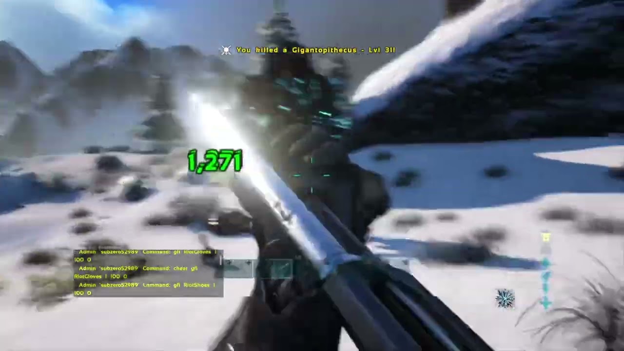 Ark Survival Evolved, going apeshit on Gigantopithecus and his little minions