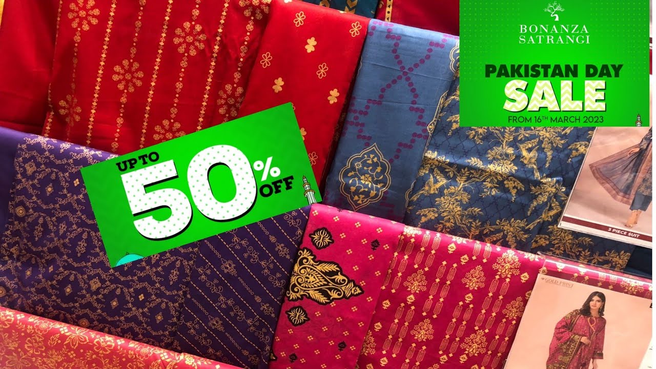 Bonanza satrangi Pakistan day sale 2023summer sale YouTube