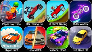 Paper Boy Race, Car Racing Go, Hill Climb Racing, Rider Worlds, Hyper Drift, Fastlane, Drift Racing screenshot 3