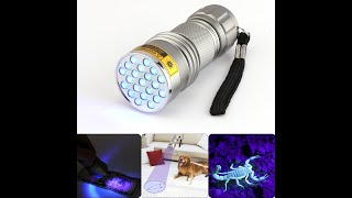 21 LEDs UV Light Flashlight UV Torch Lamp UV Detection Light