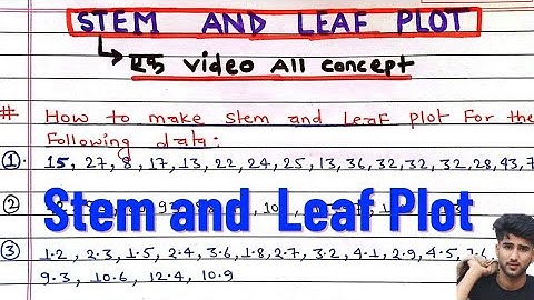 Statistics - How to make a stem and leaf plot