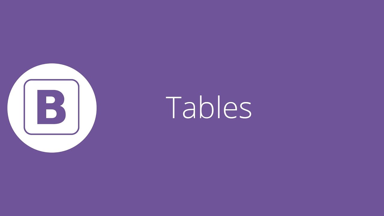 Bootstrap tutorial 9 - Tables