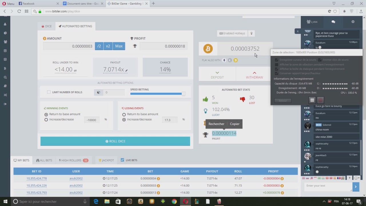Bitsler- Low balance strategy - road to 100k #1[No Script]
