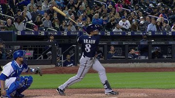 MIL@NYM: Braun goes opposite-field for second homer