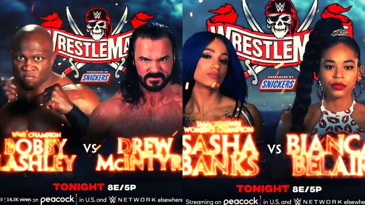 WWE WrestleMania 37 All Moving Match Cards HD