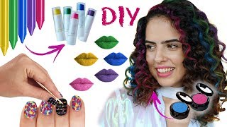 3 DIYs da BELEZA: UNHAS RASPADINHA, BATOM DE GIZ & CABELO COLORIDO – Paula Stephânia