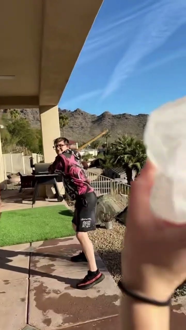Playing ice baseball gone wrong