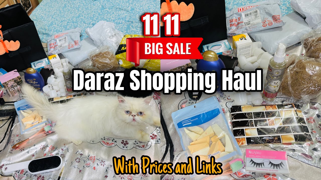 Daraz Shopping Haul With My Cat 🤓 🛍️, Daraz 1111 Sale Shopping Haul🤩