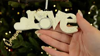 Ornaments by Elves: Personalized Love Engagement Ring Ornament OBE-rm933