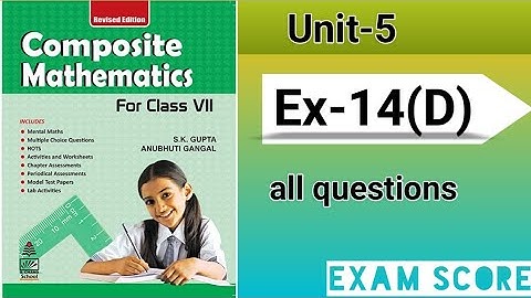 composite mathematics class 7|| perimeter and area|| Ex.14D || by EXAM SCORE