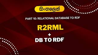 Relational Database to RDF Mapping: R2RML & Virtuoso (Sinhala) | Part 10 - Smart Syntax #R2RML