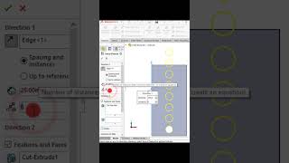 Solidworks linear pattern with skip entities option #solidworks #mechanicalengineering