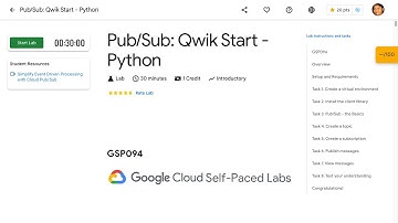 PubSub Qwik Start   Python GSP094