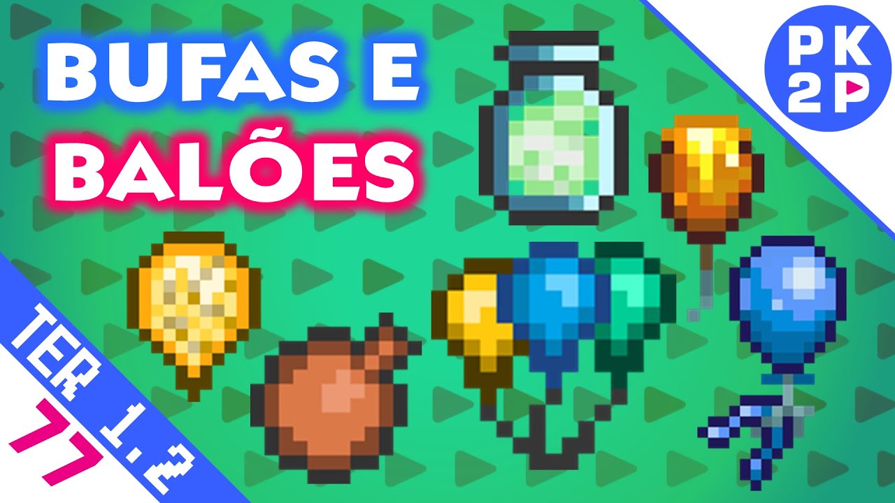 Terraria 1.2 • Todos os Tipos de Balões, Whoopie Cushion e Pulo Quíntuplo Gameplay PT BR • EP