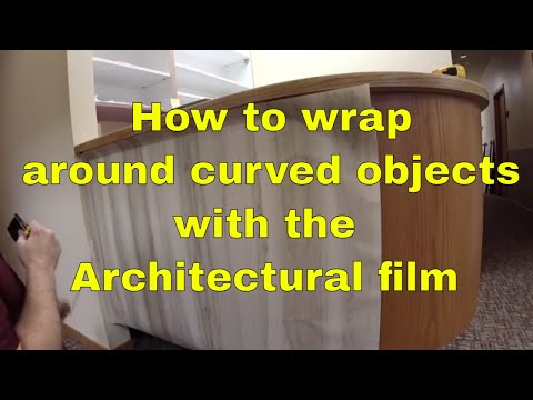 How to install on curved surfaces using the 3M Di-Noc Architectural film - Reception Desk Front Wrap