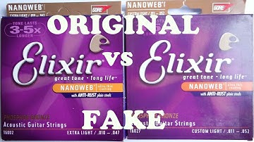 Elixir strings Original vs Fake Elixir Phosphor Bronze. Visible differences.