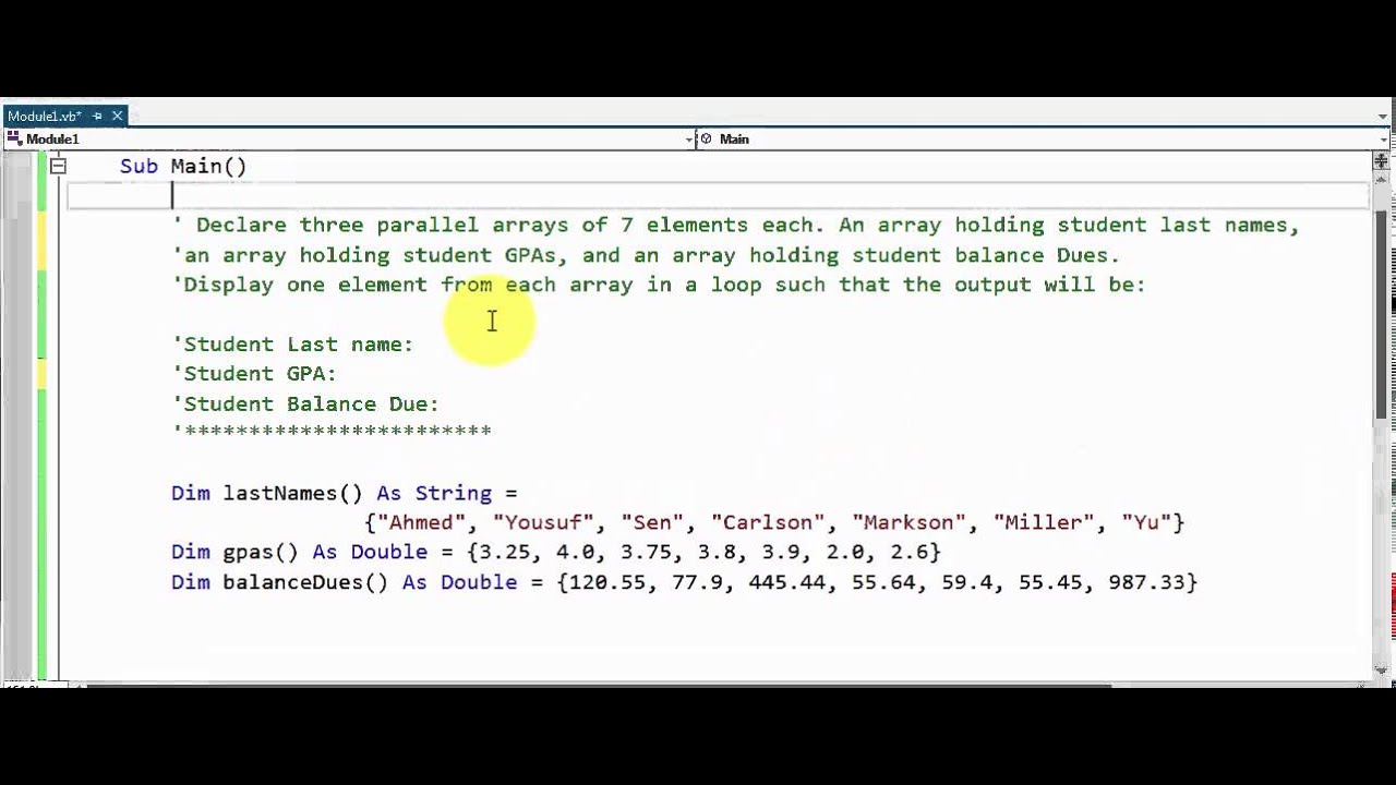 visual basic array assignment