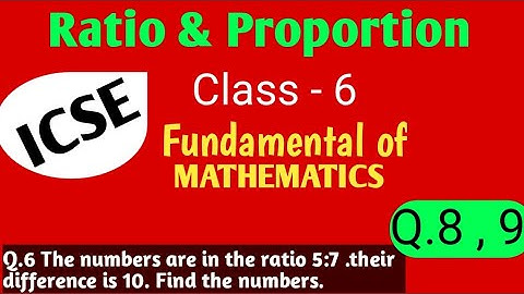 class 6 math | ratio and Proportion | ICSE math class 6 |