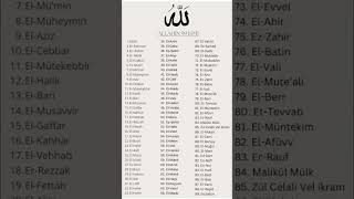 Allahin 99 Ismi