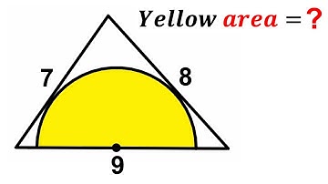 Can you find area of the Yellow shaded semicircle? | (Triangle) | #math #maths | #geometry