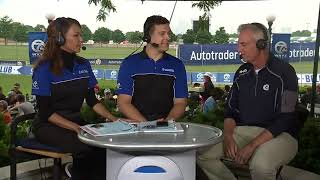 ESPN's Trey Wingo visits with WXYZ's Brad Galli and Carolyn Clifford at the Detroit Grand Prix