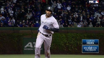 Hicks hammers three-run jack to left field