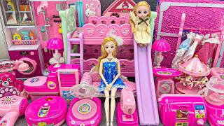 Details 20 Minutes Satisfying with Unboxing Barbie Doll Pink Rock Bed Toys,Swing& Slide Set Review Toys｜ASMR News