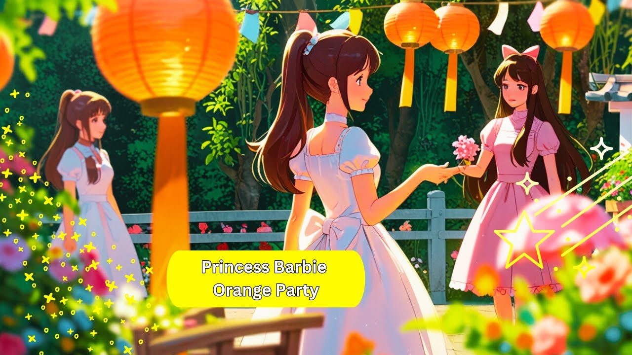 Princess Barbie Orange Party | Hindi Fairy Tales for Kids | Magical Bedtime Stories