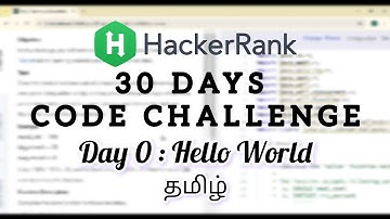 HackerRank Create Account | Day 0 : Hello World | Java | Tamil