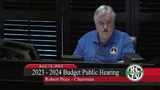 2023 - 2024 Budget Public Hearing - June 13, 2023