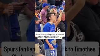 Spurs fan kept trying to talk to Timothee Chalamet but he was locked in