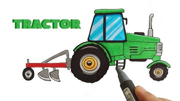 How to draw a Tractor Easy | farm Tractor Drawing | Simple Tractor Drawing and paint | Easy drawing
