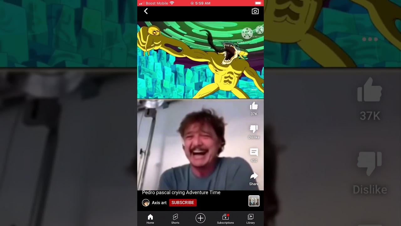 Pedro Pascal crying about adventure time