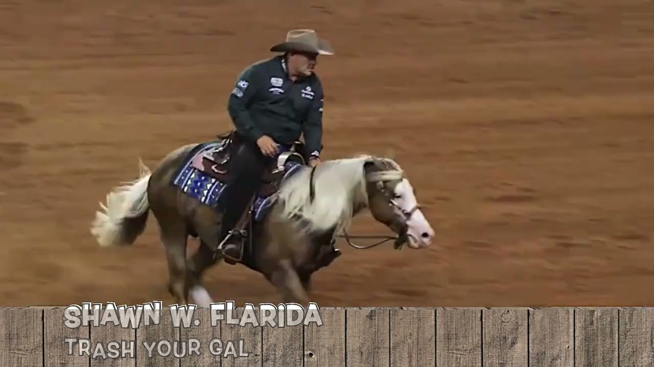 Shawn W. Flarida on Trash Your Gal with hackamore - NRHA Derby 2022 Oklahoma