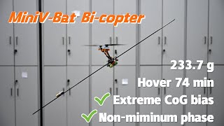 MiniV-Bat Preview: Bi-Copter Stability Under Disturbance – Extreme CoG Bias