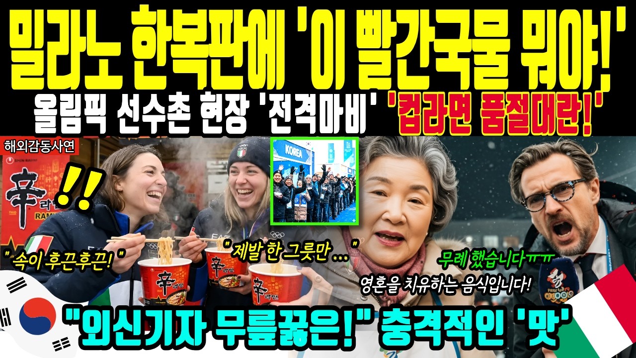 [해외감동사연] 밀라노 올림픽 한국 컵라면 품절 대란! 
