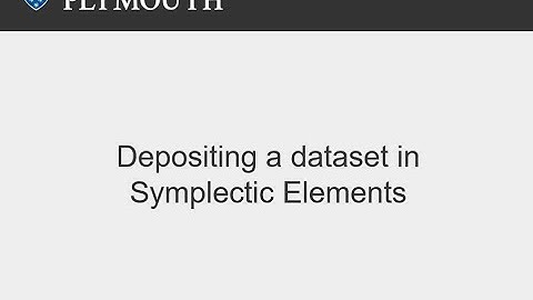 Depositing a Dataset in Symplectic Elements