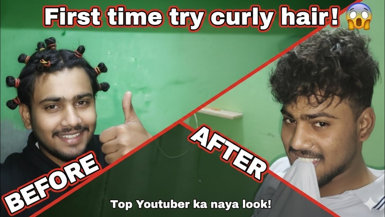 Day 186 try curly hair style 😂