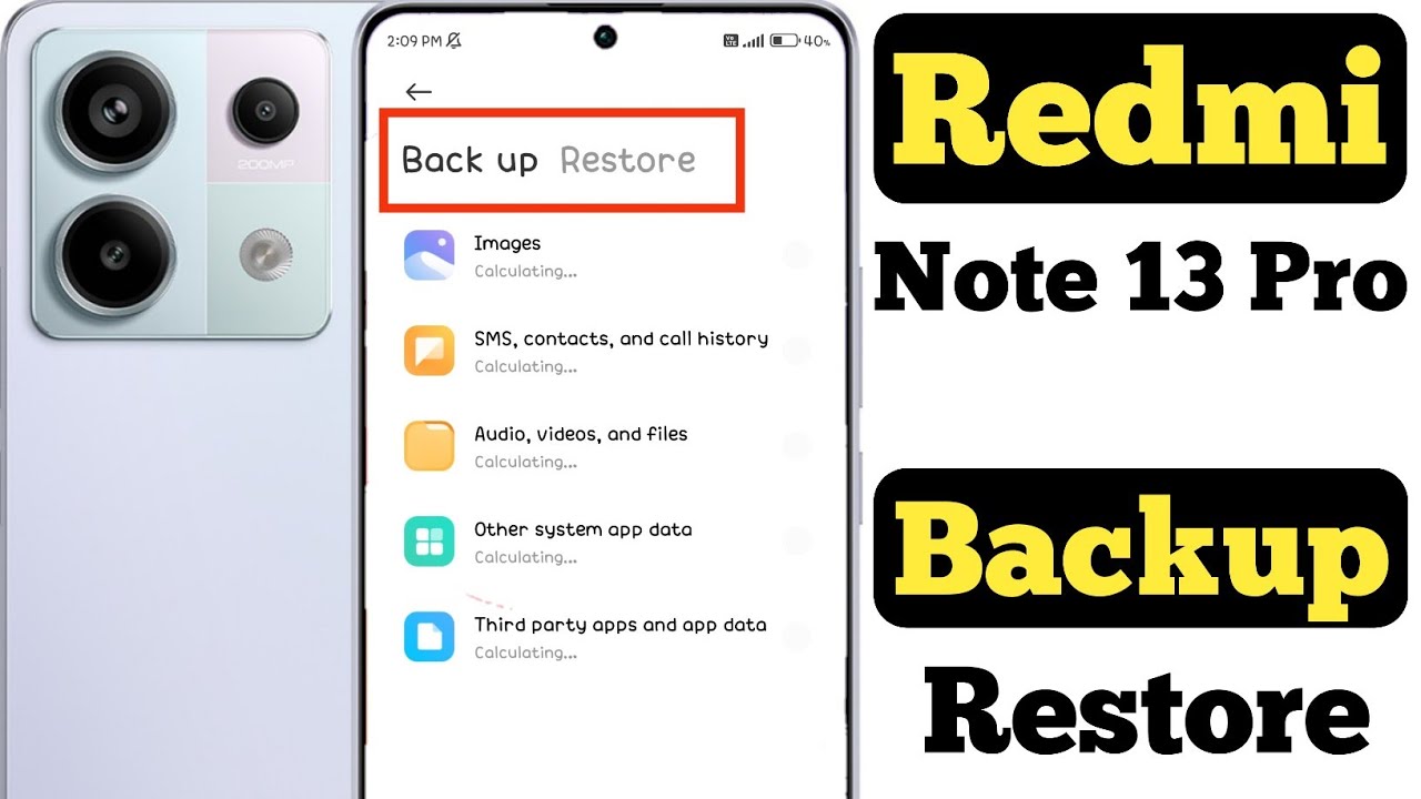 How to backup and restore data in Redmi Note 13 Pro 5G||Redmi Note 13 ...