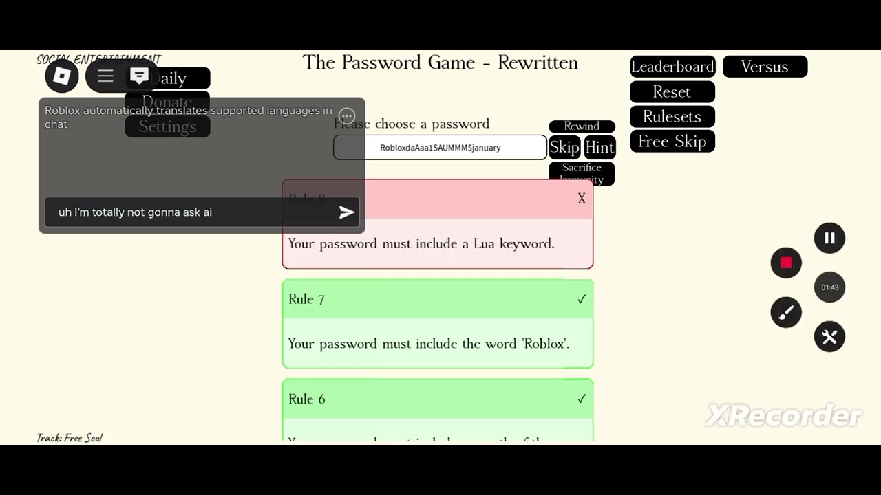 The Password game (roblox edition) SPEEDRUN totally not sped up - YouTube