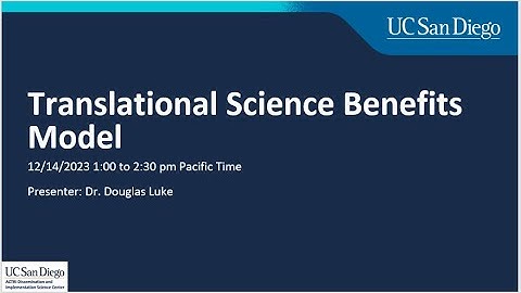 Translational Science Benefits Model Webinar with Dr. Doug Luke