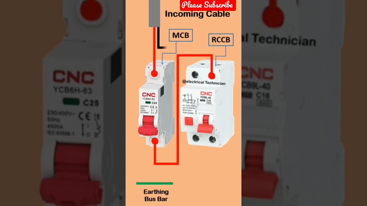 RCCB Connection with Incomer cable and outgoing Cable - YouTube