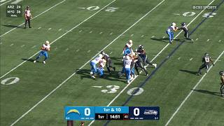 1st two plays of Seahawks VS Chargers are interceptions
